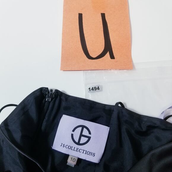 JS Collections Sateen Lace Sequins Black Cocktail Mini Dress - Picture 13 of 13